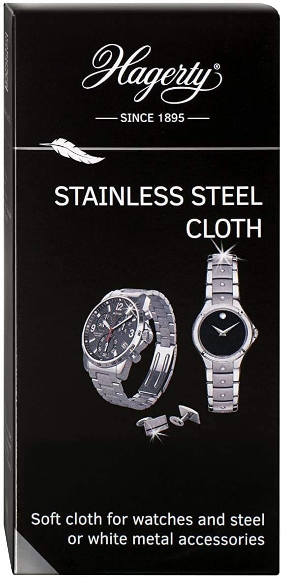 Hagerty Edelstahl Reinigungstuch 36x30cm - Imprägniert - 100% Baumwolle - Uhr Poliertuch - Metallpfl
