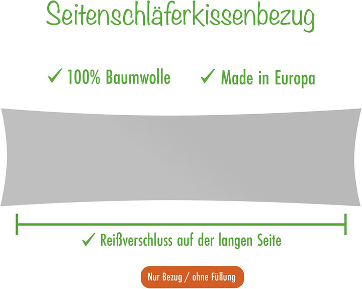 Renforcé Seitenschläferkissen Bezug 40x145cm Geblümt (EW-Blumenwiese)