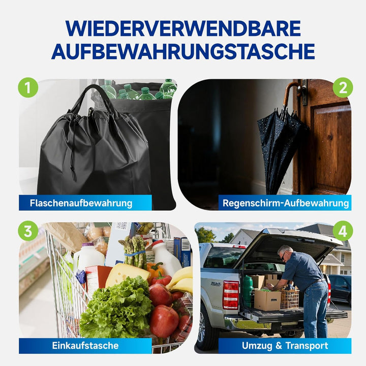 Pfandflaschen Sammelbehälter Innentasche, 80L Tragetaschen für Flaschensammler, 230D Pfandflaschen T