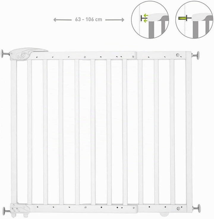Badabulle Deco Pop Türschutzgitter/Treppengitter weiss, Schraub- oder Druckbefestigung (63,5-106 cm)