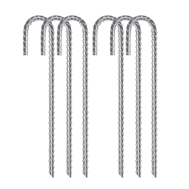 AGPTEK Bodenanker, 6er Pack 30CM J-förmige Heringe, Schwerlast Haken Bewehrungsstäbe, Verzinkter Sta