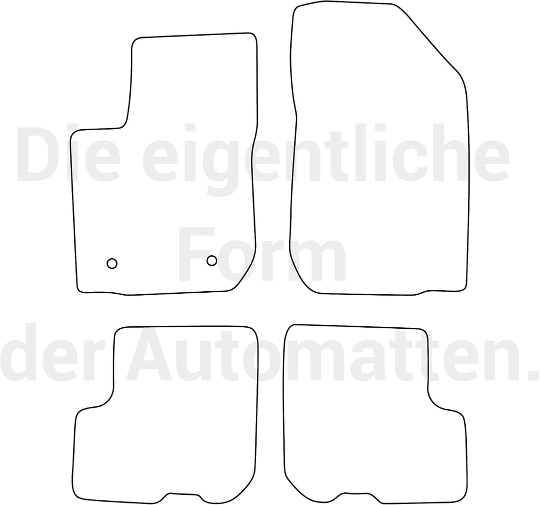 moto-MOLTICO Fussmatten Auto Velours Autoteppiche Schwarz Automatten Set 4-teilig passend für Dacia