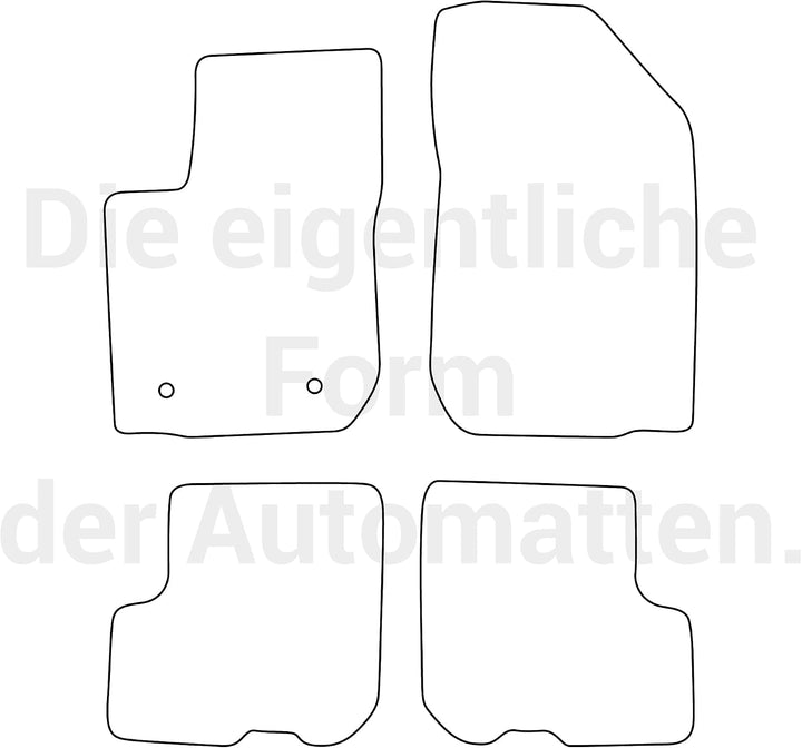 moto-MOLTICO Fussmatten Auto Velours Autoteppiche Schwarz Automatten Set 4-teilig passend für Dacia