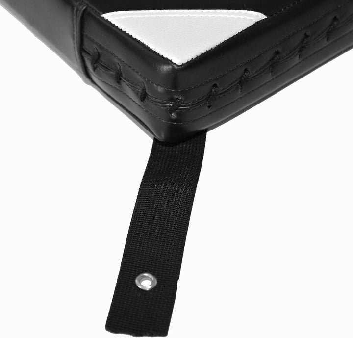 BAY WALL Catcher Wandschlagpolster 34 x 34 cm weiss schwarz Leder PU Sport Makiwara aus Kunstleder W