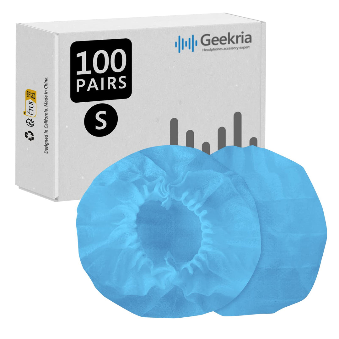 GEEKRIA 100 Paar kleine Vliesstoff-Einweg-Kopfhörerhüllen/Kopfhörerhüllen/Ohrpolster-Schutz/Dehnbare