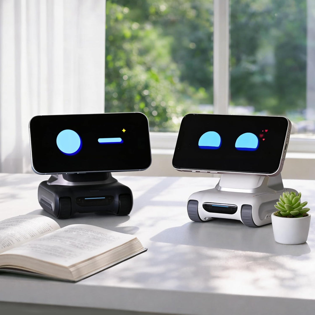 LOOI Robot-Starlight White – KI-Desktop-Begleiter mit visuellem Verständnis (Objekte, Menschen &amp; Sze