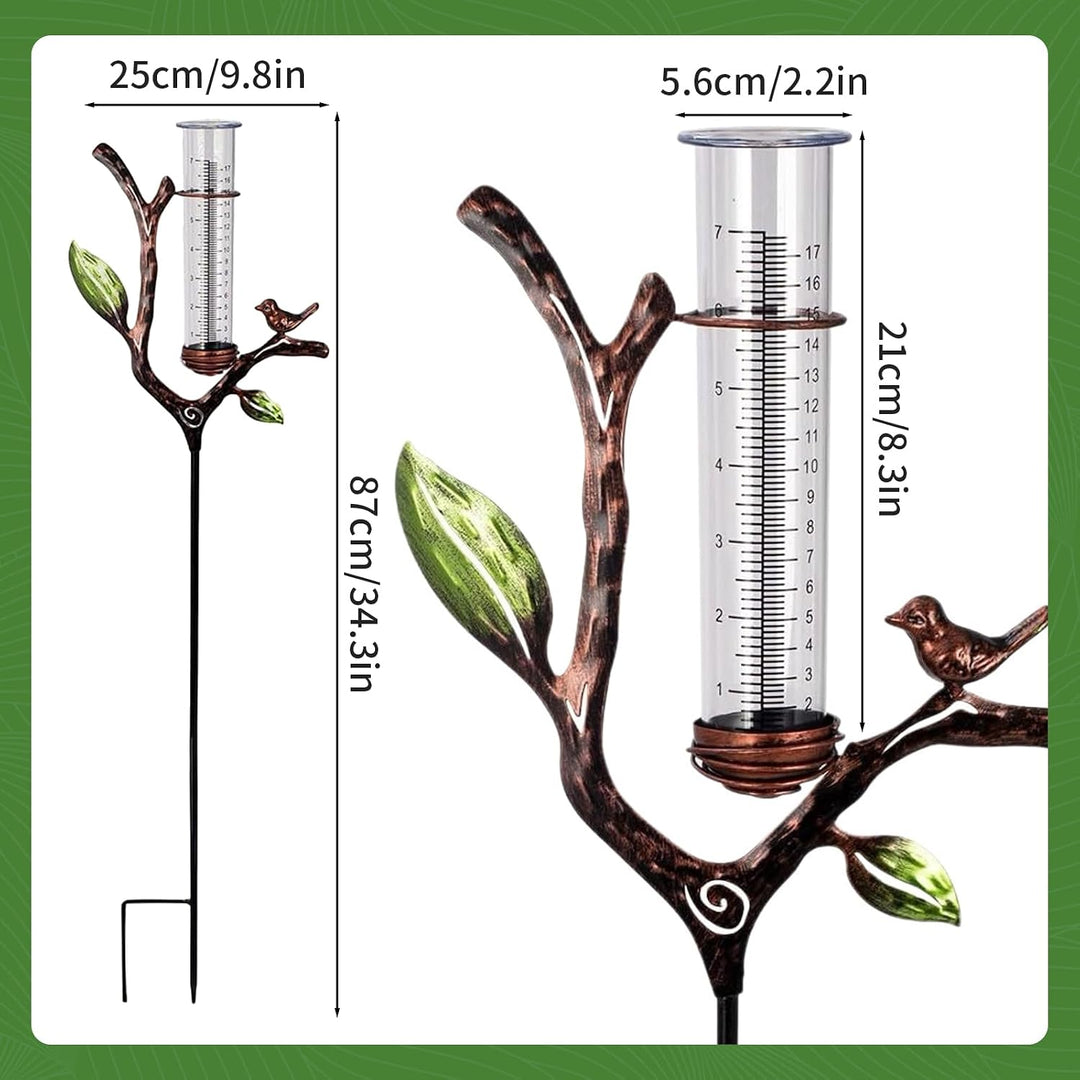 Regenmesser für Garten, Gartendekoration Regenmesser Glasregenwasserzähler, Gartenstecker Elf Stehen