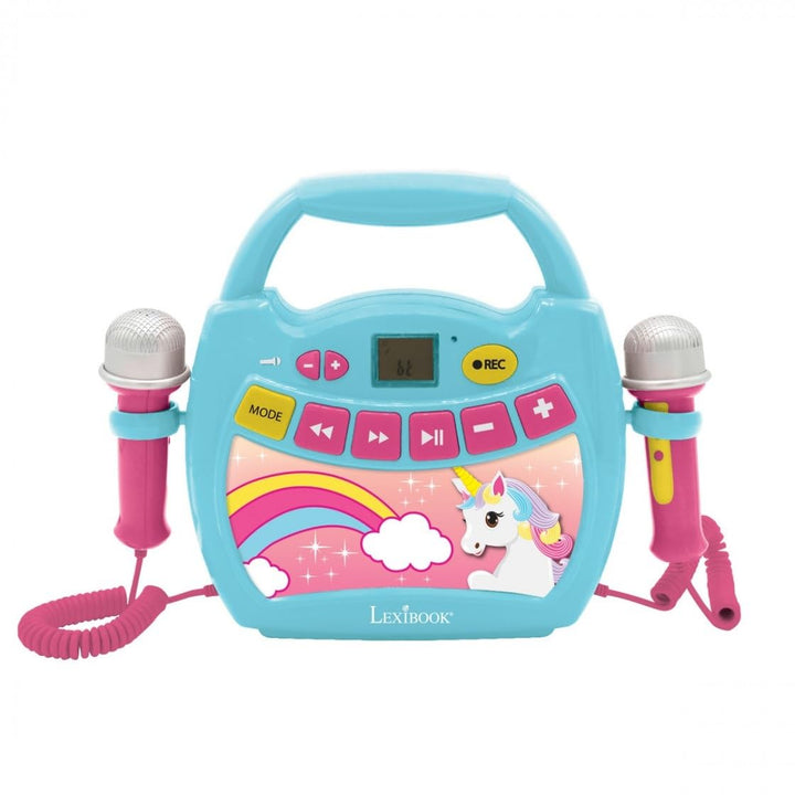 Lexibook Einhorn - Mein erster Karaoke-Musikplayer mit Mikrofonen, kabellos, Aufnahme- und Stimmwech
