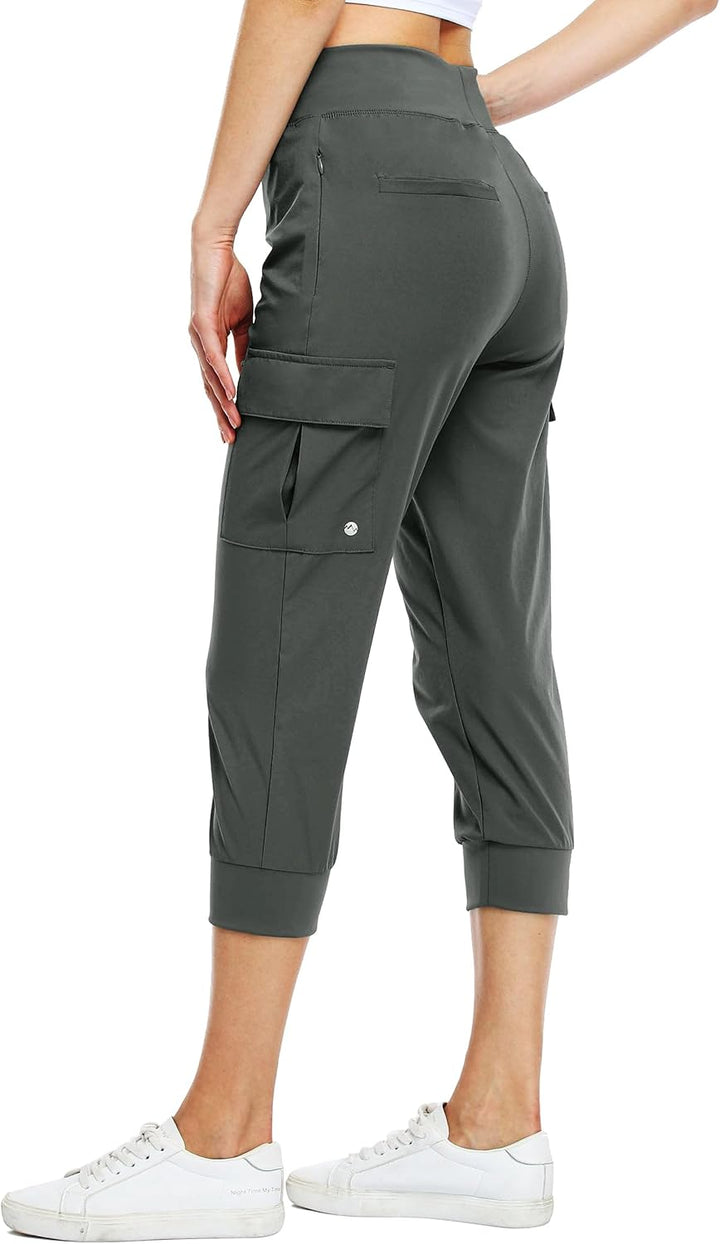 WILLIT Damen Caprihose Cargohose Jogginghose leicht Wanderhose für Workout Outdoor Schnelltrocken At