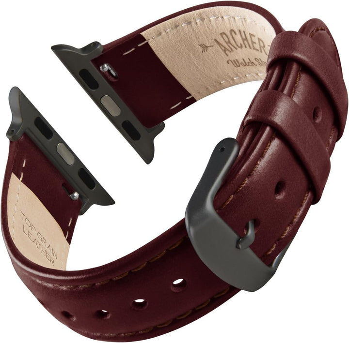 Archer Watch Straps - Uhrenarmbänder aus Hochwertigem Genarbtem Leder für Apple Watch Braun 40/41/42