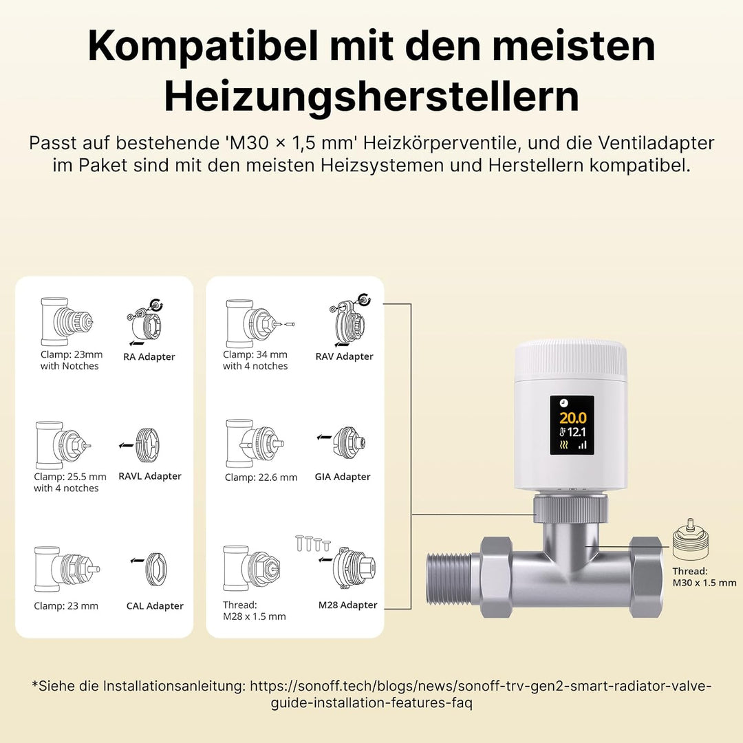 SONOFF TRV Gen2 Zigbee Smart Heizkörperthermostat TRV-ZBT