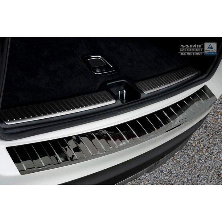 Avisa 2/51021 Spiegelschwarz Edelstahl Heckstossstangenschutz kompatibel mit Mercedes GLC 2015-2019