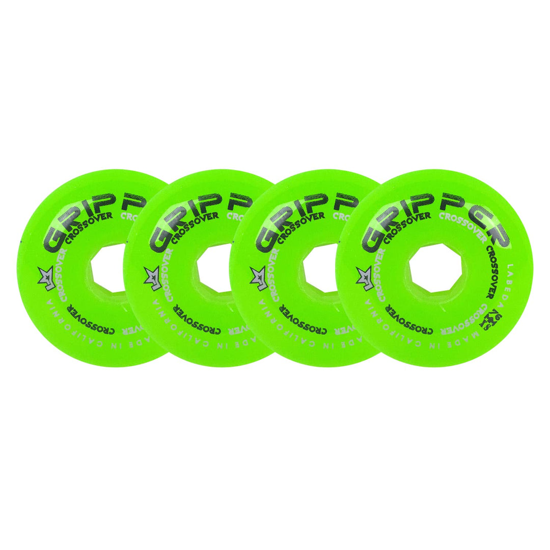 Labeda Rollhockey-Räder, Crossover-Set, 4 Stück, Farbe / Grösse wählbar Grün 74A (X-Soft) 76mm 4-Pac