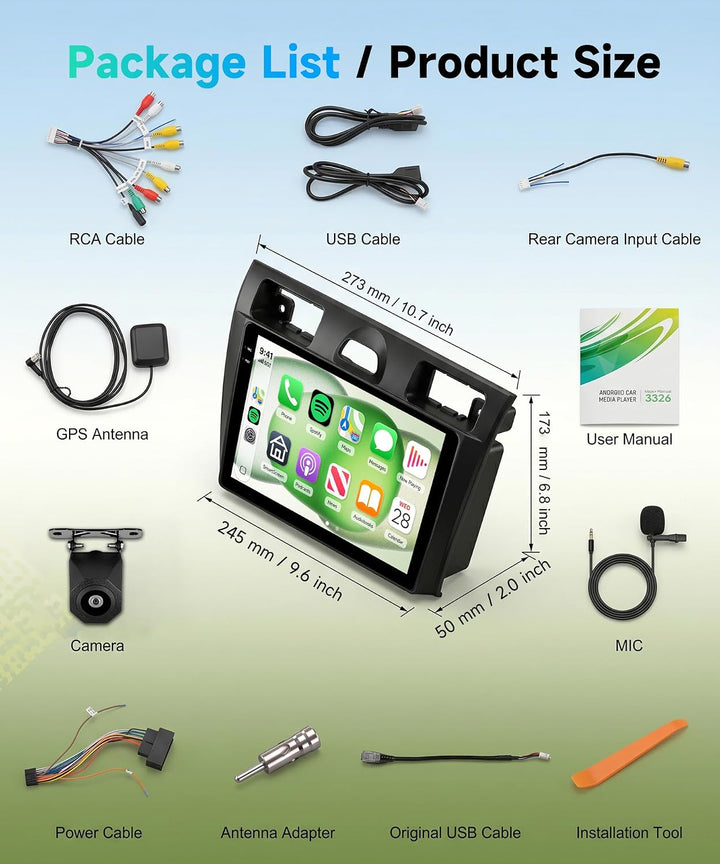 Rimoody 4G+64G Android 15 Autoradio für Ford Fiesta Mk5 2002-2008 9 Zoll Incell Touchscreen Autoradi