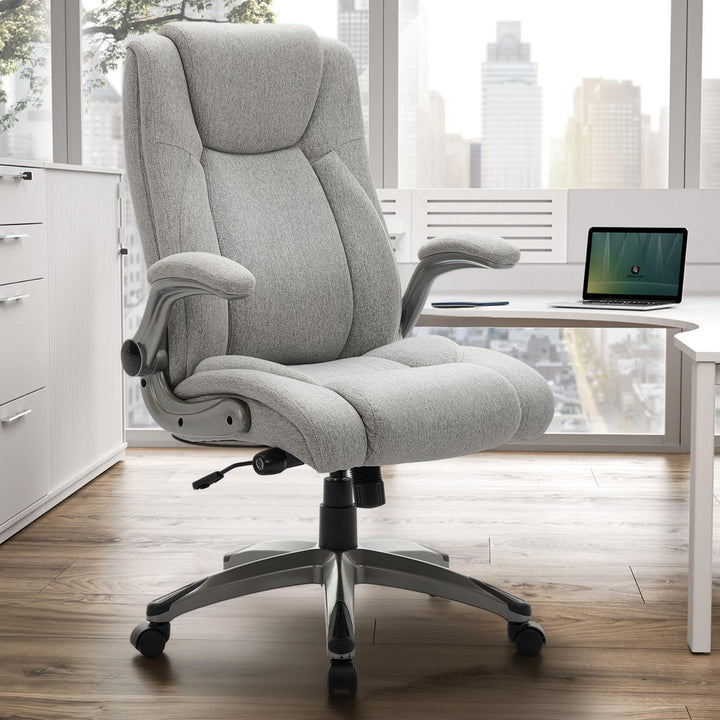 MALOL Ergonomischer Bürostuhl, Schreibtischstuhl mit elegantem Design, aufblasbarer Lendenstütze, Fe