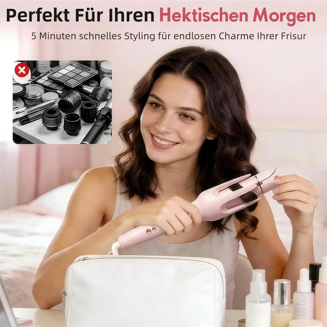 3-in-1 Automatik Lockenstab, Keramik Ionen (Rosa), Rosa