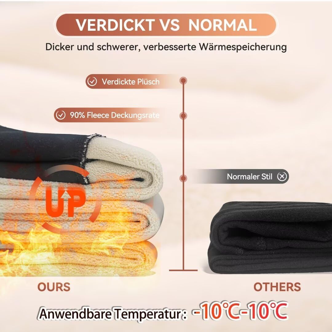 HLTPRO Thermo Leggings Damen Gefütterte Winter High Waist Thermohose Dicke Thermoleggings Warm Leggi