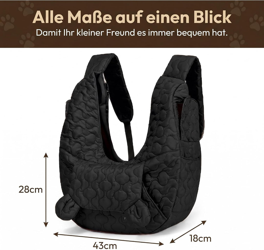 Nylon Handfreie Hunde-Tragetasche für Kleine Hunde &amp; Katzen, Schwarz