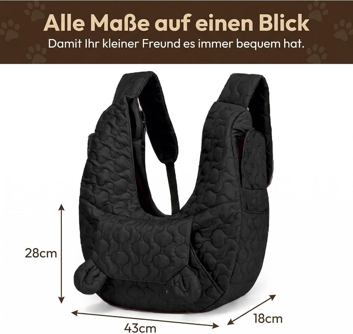 Nylon Handfreie Hunde-Tragetasche für Kleine Hunde &amp; Katzen, Schwarz