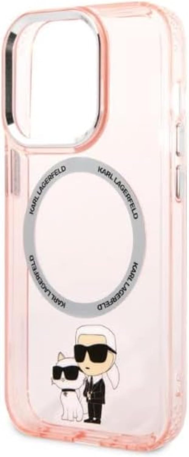 Karl Lagerfeld KLHMP14LHNKCIP Hülle für iPhone 14 Pro 6,1" hardcase rosa Iconic Karl&amp;Choupette