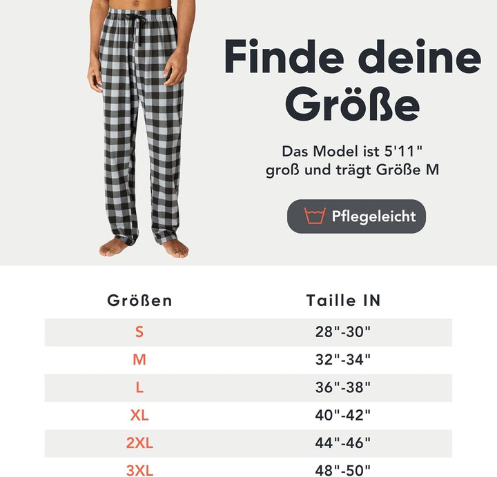 FM London 2er-Pack Pyjama für Herren - Leichte Herren-Pyjamahose, Loungewear und Nachtwäsche - Reich