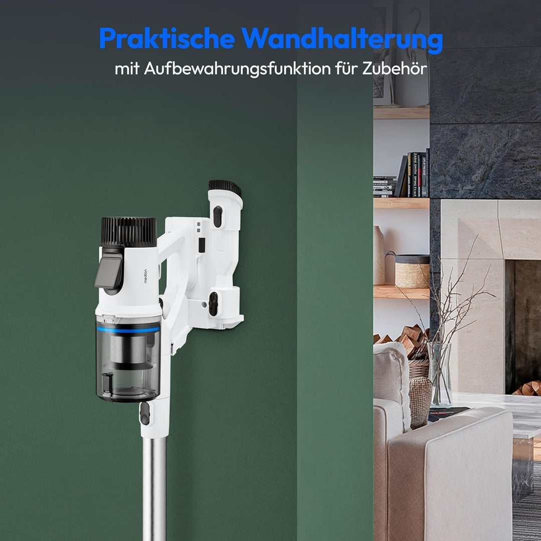 MEDION P400 W+ Akku-Stielstaubsauger mit Wischfunktion (elektrischer Wischaufsatz, kabellos, beutell