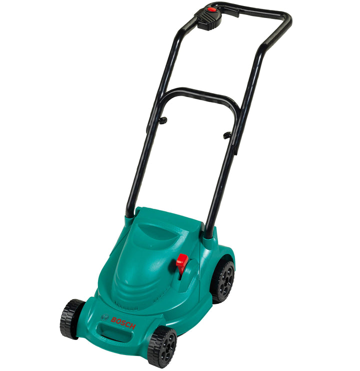 Theo Klein 2702 Bosch Rotak Rasenmäher, Mit Knattergeräusch beim Fahren, Anti-UV, Spielzeug für Kind