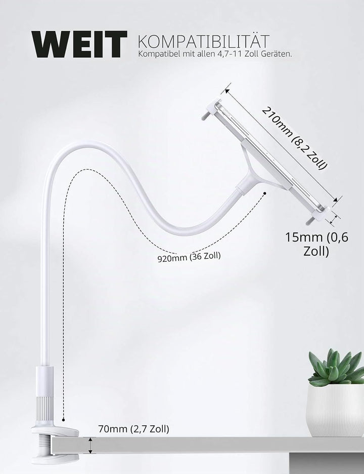 Lamicall Tablet Halter, Schwanenhals Tablet Halterung - Flexible Einstellbare Lazy Lang Arm Ständer