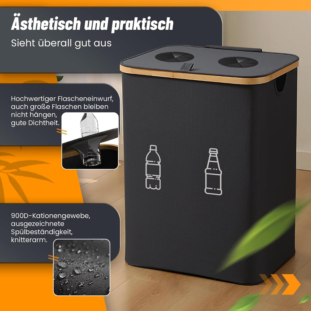 MIDINGCHAI 160L Pfandflaschen Sammelbehälter mit Deckel, Behälter Leergut &amp; Altglas &amp; Papiermüll Rec