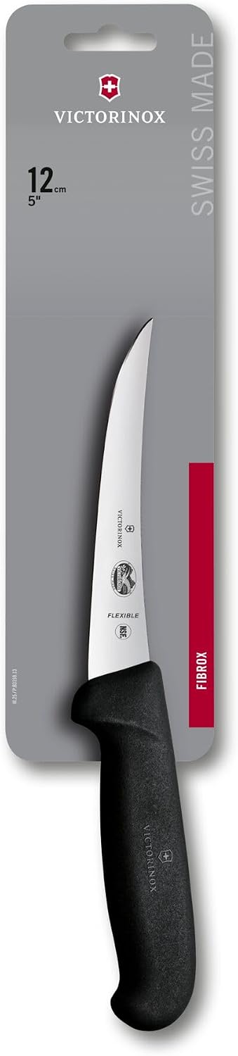 Victorinox, coltello da cucina disossatore Fibrox con lama flessibile, nero, 12 cm, 5.6613.12 12 cm