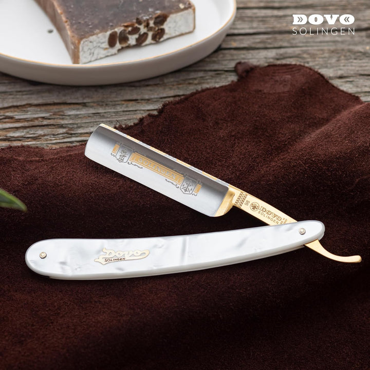 DOVO Rasiermesser Solingen - Carbonstahl Rasiermesser - 5/8 Zoll - Rundkopf - ganzer Hohlschliff - D