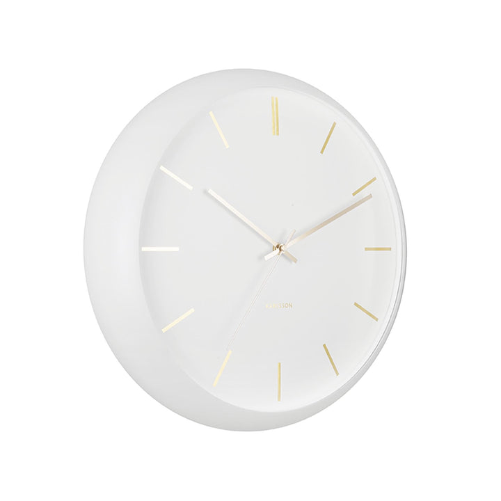 Wall Clock Globe White, Design Armando Breeveld D. 40cm, H. 12cm, Excl. AA Battery