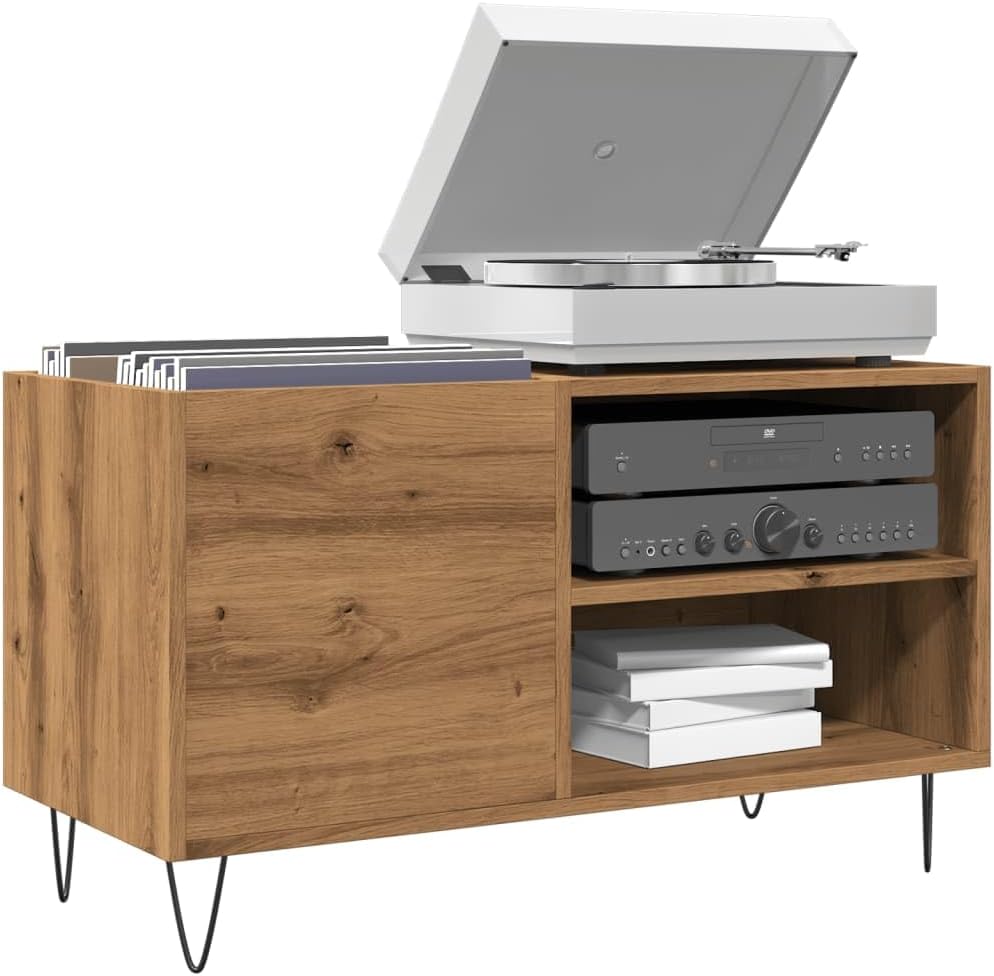 vidaXL Plattenschrank Artisan-Eiche 84,5x38x48 cm Holzwerkstoff Eiche Handwerklich, Eiche Handwerkli