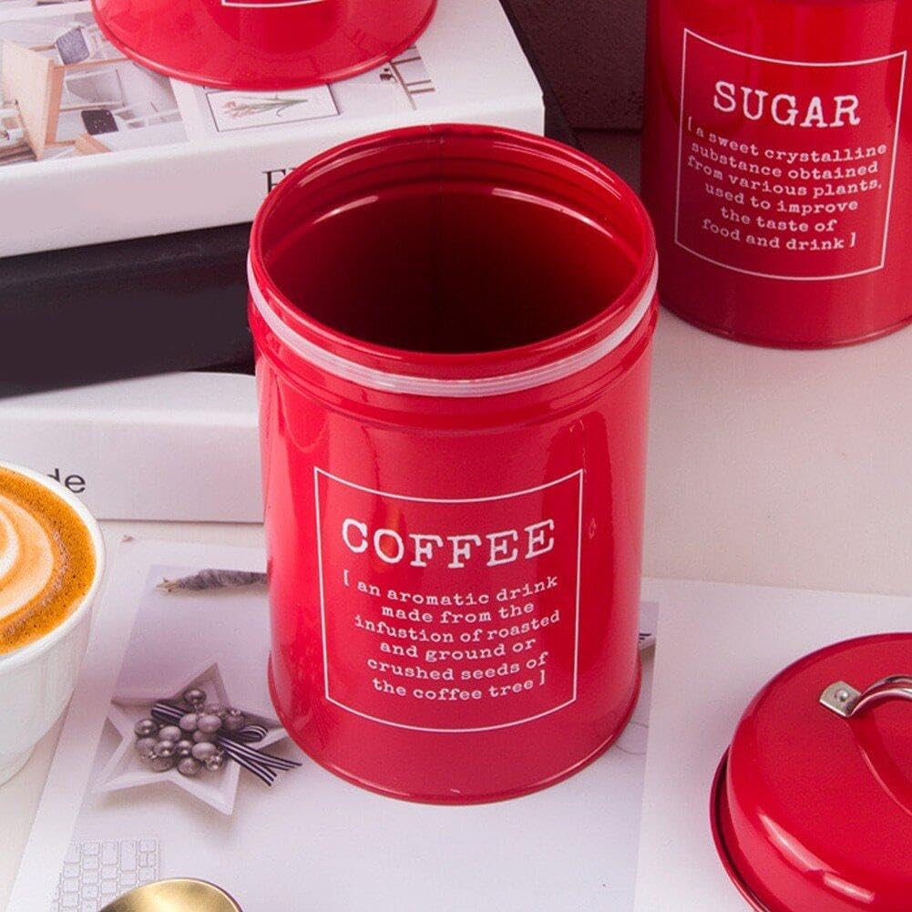 Sanfly Behälter Für Tee, Kaffee, Zucker, 3 Stück, Metall, Vorratsdosen Für Tee, Kaffee, Zucker, Fris