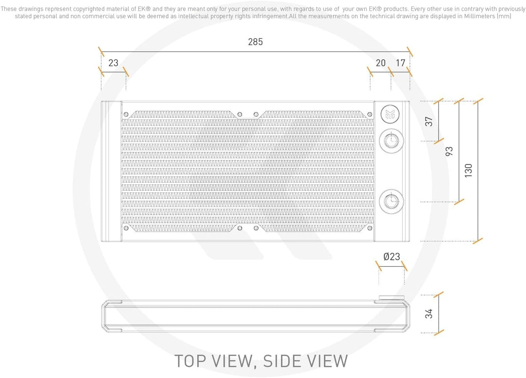 EK Water Blocks EK-Quantum Surface S240 - Black, Radiator, Wasserkühler, Flüssigkeitskühler, Heizkör