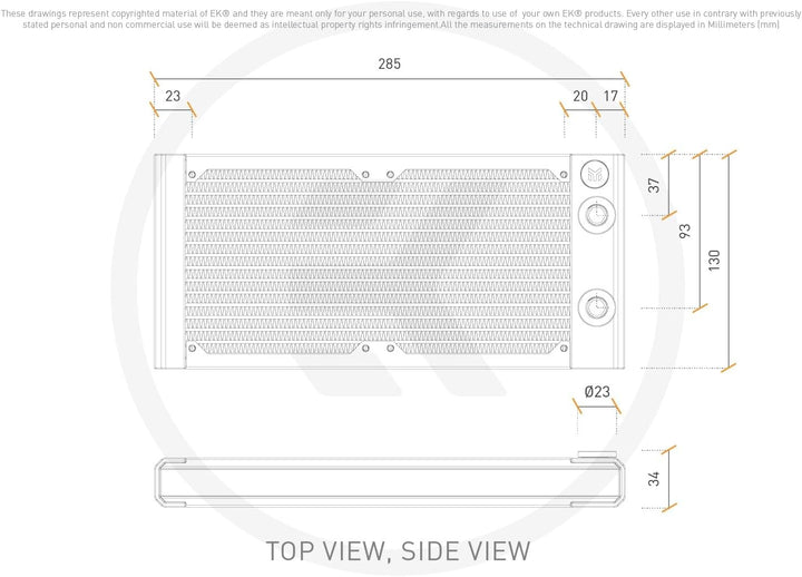 EK Water Blocks EK-Quantum Surface S240 - Black, Radiator, Wasserkühler, Flüssigkeitskühler, Heizkör