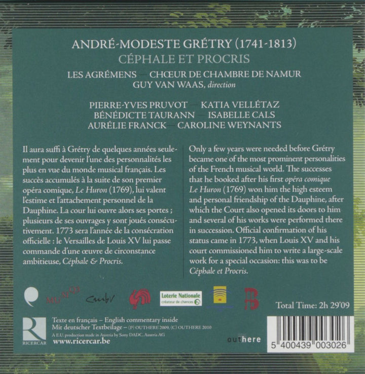 Grétry: Céphale et Procris, Audio-CD