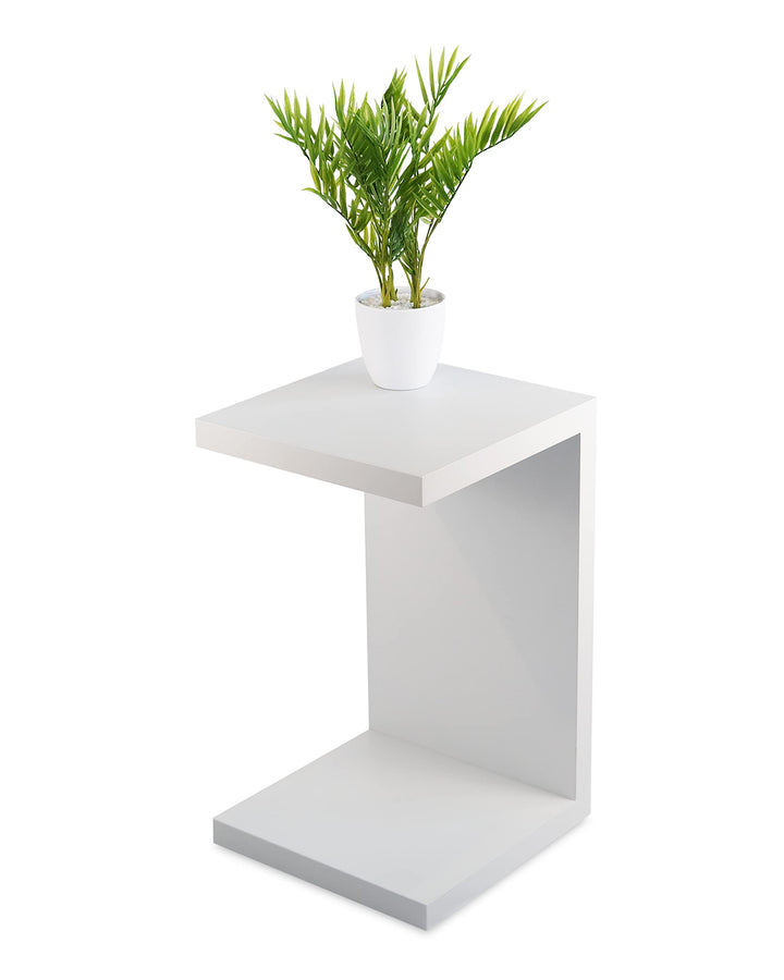 STEMA Seyfried Beistelltisch Chris Weiss - Couchtisch 60x37x36 - Keine Montage fest verleimter Wohnz