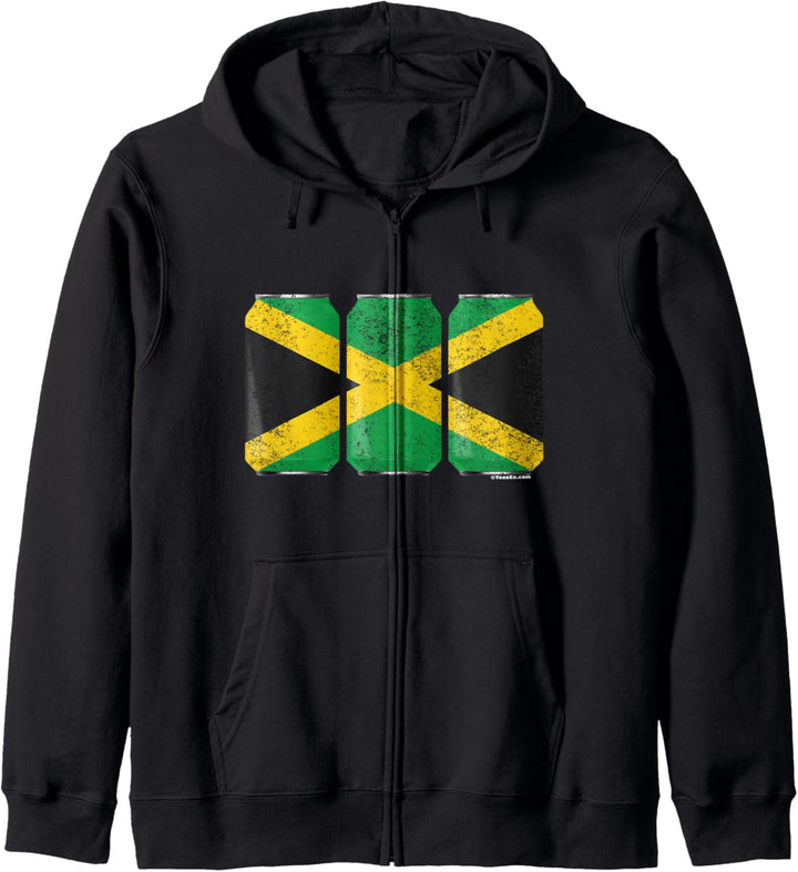 Cool Graphic Beer Cans Jamaica Flag Kapuzenjacke