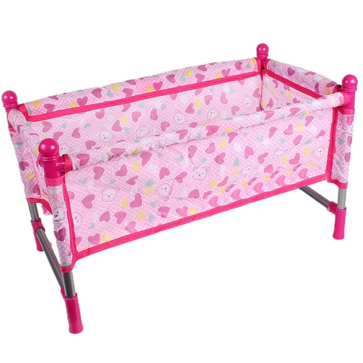 Puppenbett, einfach zu installierendes Puppenbett, Robustes aus Kunststoff und Stoff, Rollenspielspi