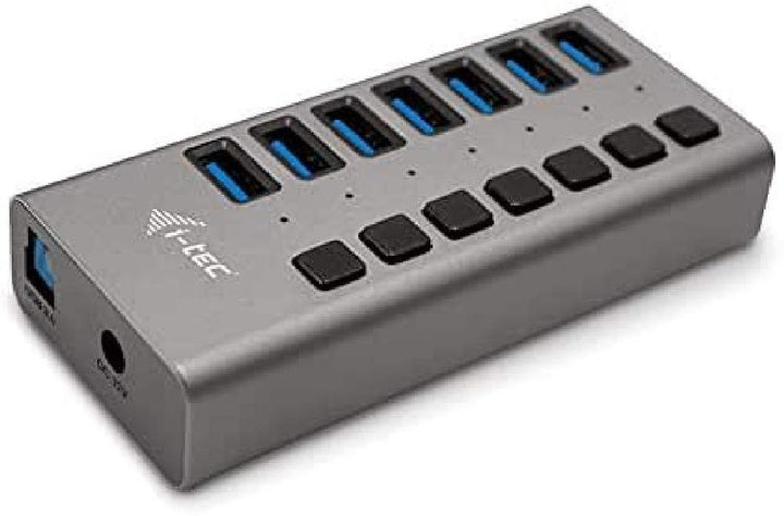 i-tec USB 3.0 HUB 7-Port mit Externem Netzadapter 36W - 7x USB 3.0-Anschluss, Kompatibel mit Laptop,
