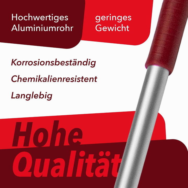 G.I.V. Bodenwischer Set 40cm Klapphalter mit Fusstaste + Aluminiumstiel Rot - inkl. 5X Mikrofasermop