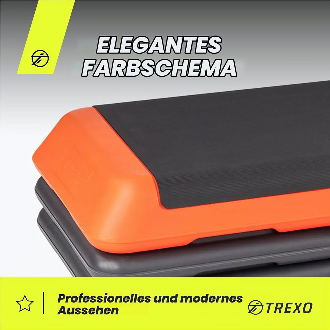 TREXO Stepper Für Zuhause - Aerobic Step mit 3-Stufiger Höhenverstellung, Fitness &amp; Sport - Training