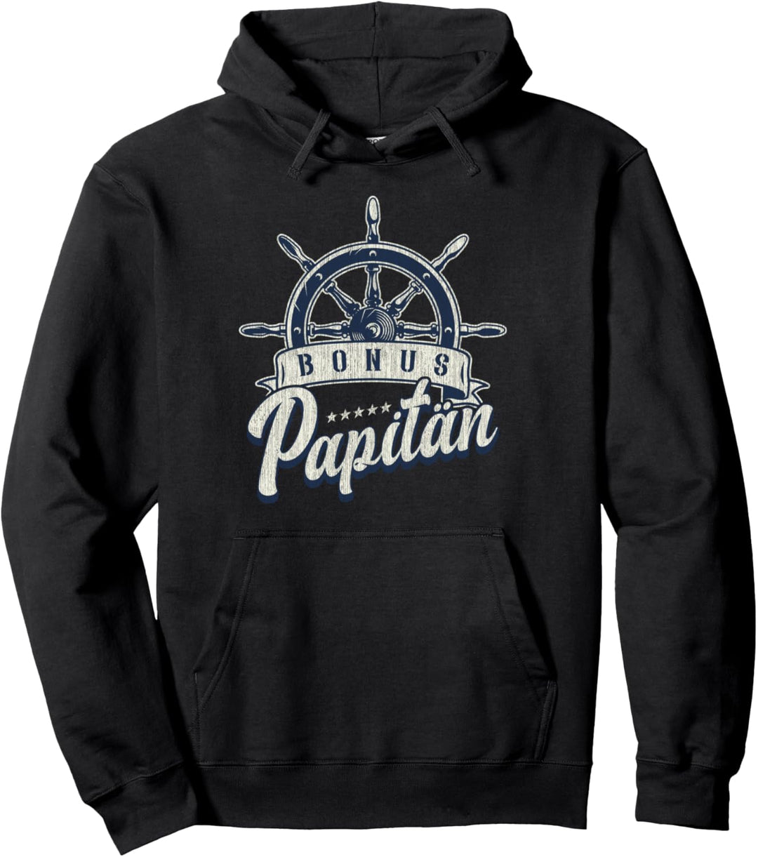 Bonus Papa Seemann, Steuerruder, nautisch, Bonus Papitän Pullover Hoodie