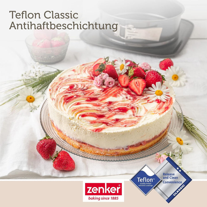Zenker Bake, Click &amp; Go 24er Springform – ⌀ 24 x 8 cm – Backform mit separat erhältlichem Deckel für