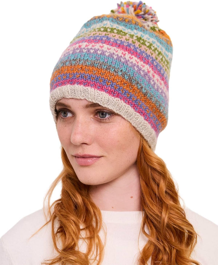 Pachamama Villarica Bommelmütze, 100% Wolle, Mehrfarbig