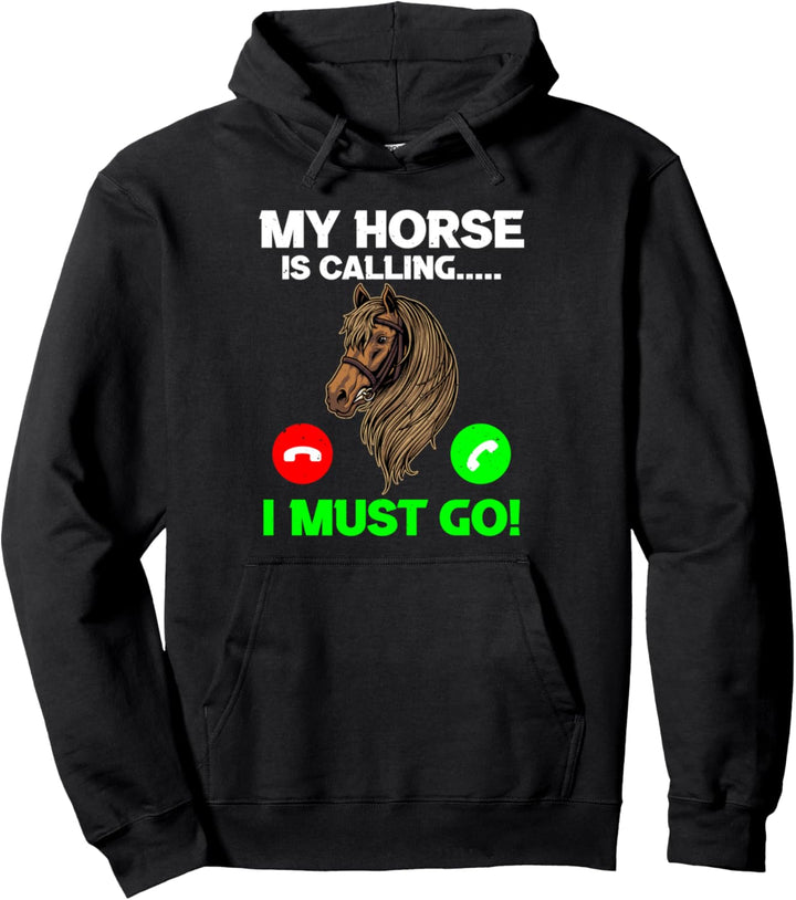 Mein Pferd ruft reiten Mädchen Reiterin Pullover Hoodie