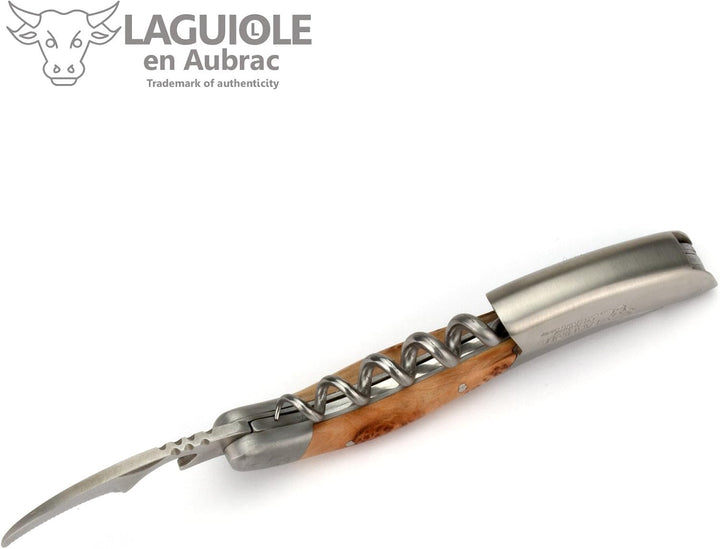 Laguiole en Aubrac Sommelierbesteck - Wacholder - Edelstahl matt - Kellnermesser Weinöffner Sommelie