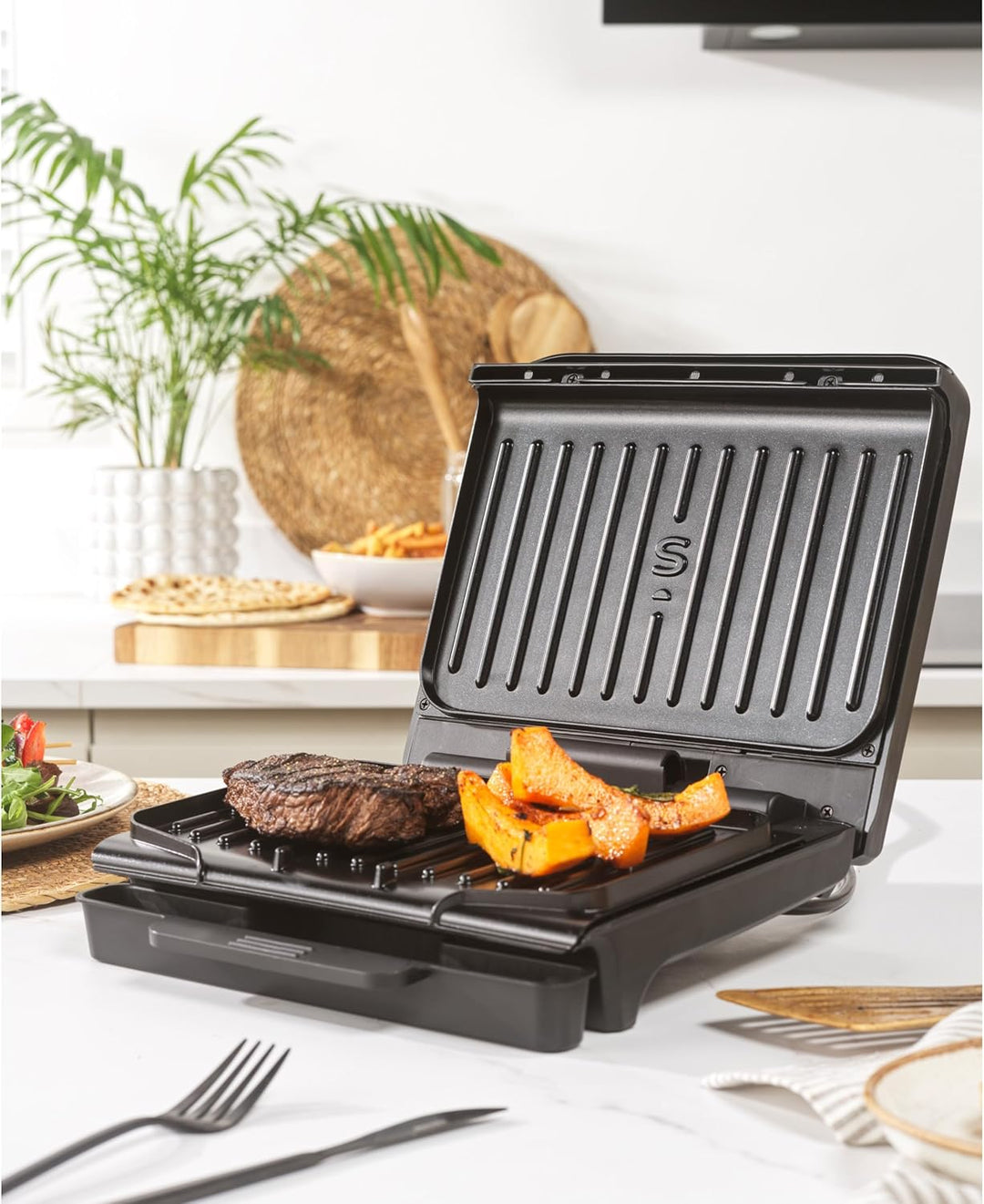 Salter ActiGrill Kompakt – 2-Portionen-Gesundheitsgrill, Schwimmendes Scharnier für dickere Speisen