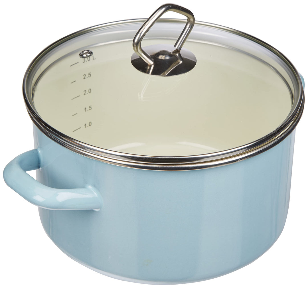 Krüger Fleischtopf Sylt 20 cm, Emaille, blau Blau 20 cm Fleischtopf, Blau 20 cm Fleischtopf